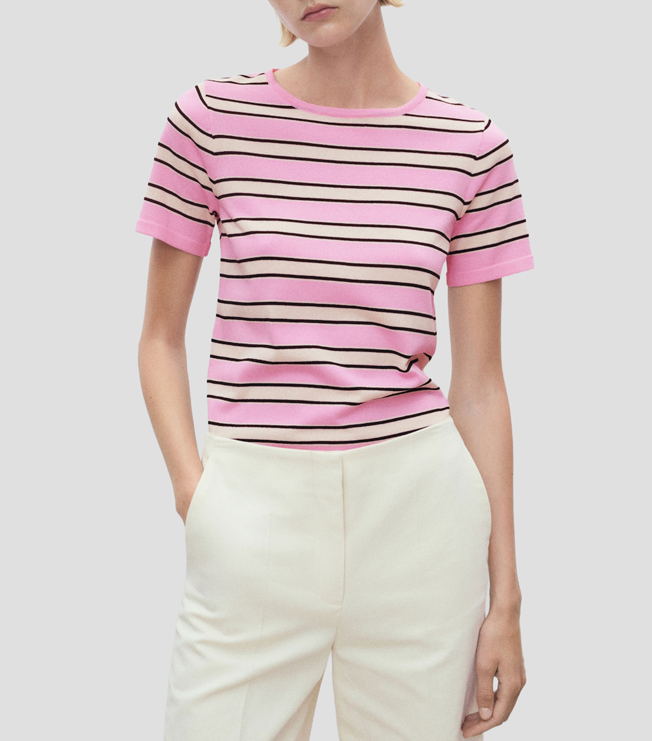 Playera cuello redondo manga corta Mujer